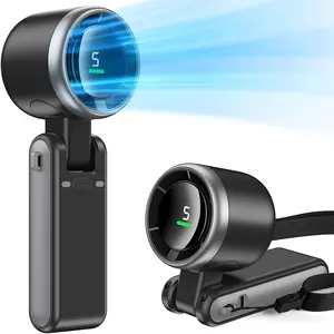 3600mAh Portable Handheld Mini Turbine Fan, USB Rechargeable Travel Personal Multifunction Fan, 5 Wind Speeds, 15000RPM Speed, Working Time Up to 10 Hours, Handheld/Neck/Desktop Fan 3-in-1 Foldable Silent Cooling Fan for Beach Vacation/Outdoor/Home/Office