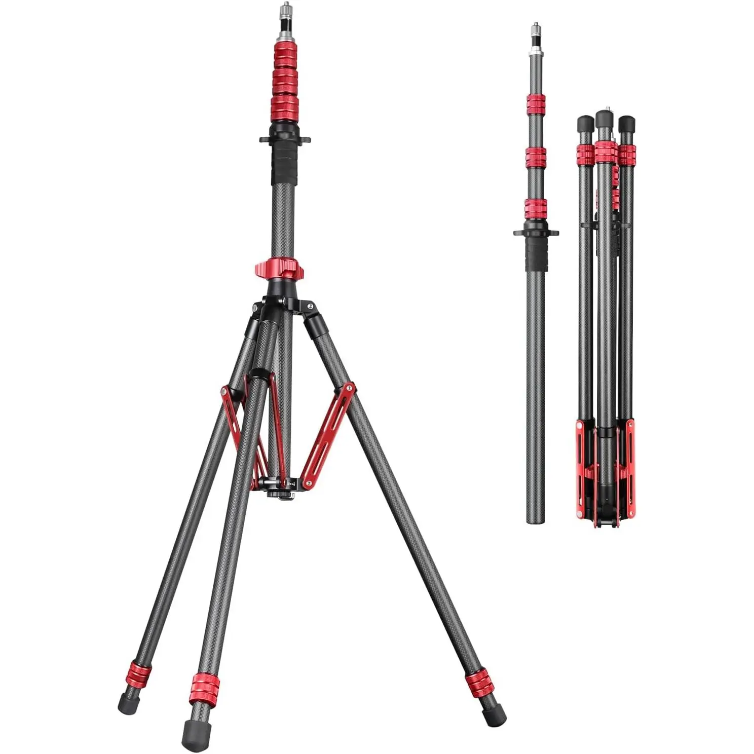 Light Stand Carbon Fiber, Adjustable Tripod Stand for Photography, 260cm/102inch Studio Sturdy Tripod for Speedlite Flash Softbox Strobe Light Camera with Carrying Bag