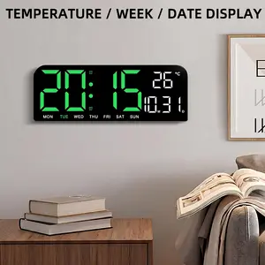 Timess 10-inch HD LED Wall Clock with Multi-Info Display, Dual Alarms, Count-Up/Down Timers, USB Powered, Hang or Place for Bedroom/Office/Nightstand Decor, Ideal Holiday/Birthday Gift,shop clock,new year new clock summervibes