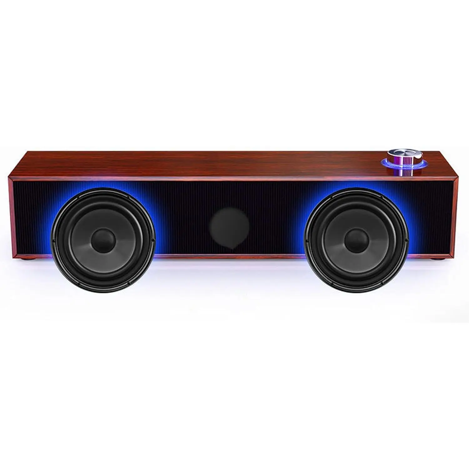 Desktop Mini Sound Bar Speakers - USB-Powered Stereo Audio Sound System with 3.5mm Aux Input, Plug-and-Play Compact Design, Volume Knob for PC, Smartphone, Speakers Sound System