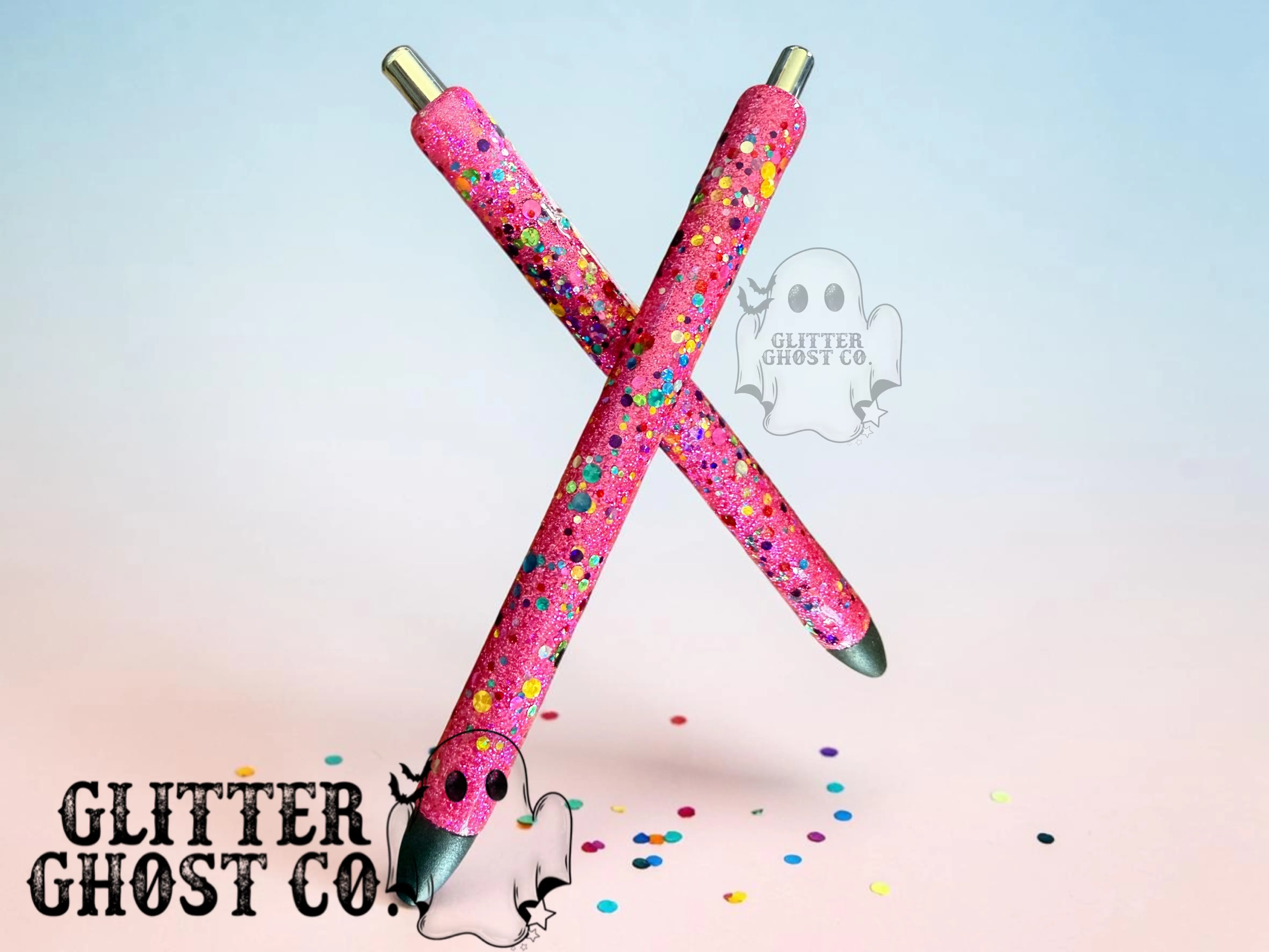 Personalized Glitter Snarky Pens - Hot Pink Chunky Confetti Sparkle Bold Writing Tools with Epoxy Seal, Glossy Finish, Refillable Ink - Boutique Office Stationery, Stocking Stuffers, Birthday Gifts