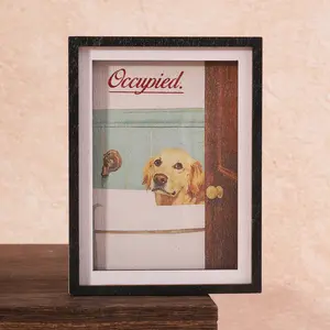 1PC Bathroom Picture Frame Fridge Magnet, Fun Home Decor Magnetic Tile, Photo Design, Great Gift Choice, Refrigerator Magnet