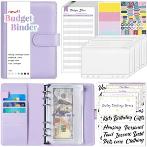 Sooez Budget Binder with Money Saving Challenge, Money Saving Binder with Cash Envelopes, Expense Sheets, Challenge Tracker  Category Labels, Envelope Savings Challenges Book for Office School