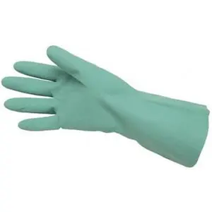 MCR Safety Nitrile Gloves, 12 Pairs, Size 2XL (11), 13" Long, 15 mil Thick, Supported, Chemical-Resistant, Textured Finish, Cotton-Lined, Straight Cuff, Green, FDA Approved 5321