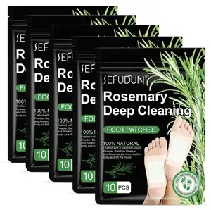 50PCS Rosemary Deep Cleaning Foot Patches, Ginger Bamboo Pads for Stress Relief & Better Sleep - 100% Natural Ingredients for Relaxation