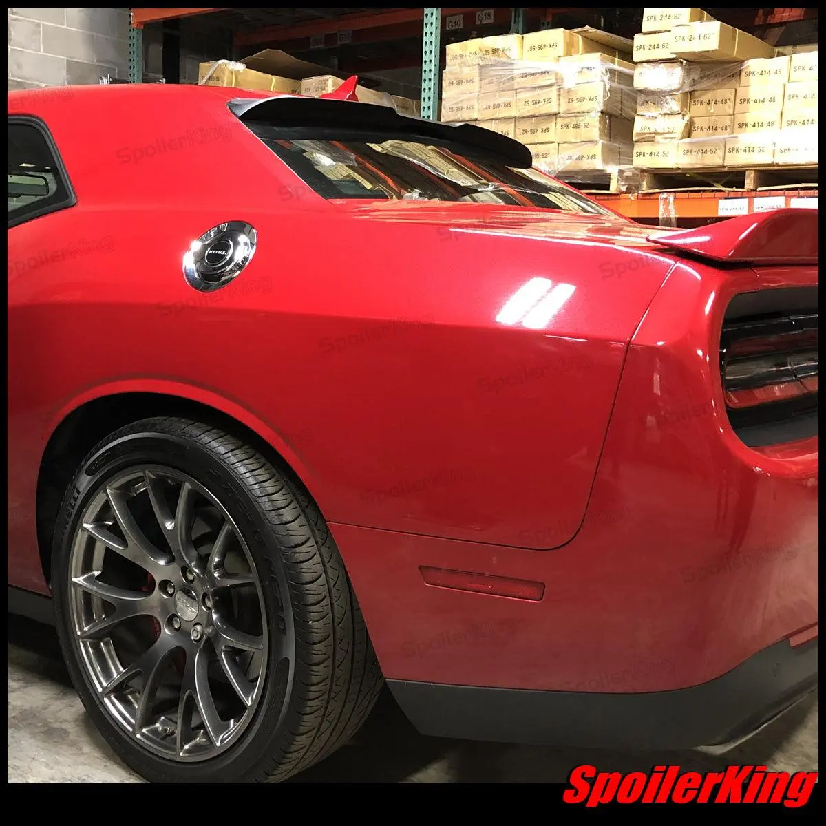 Dodge Challenger 2008-2023 Rear Window Roof Spoiler w/ Center Cut (495RC), Car Rear Spoiler