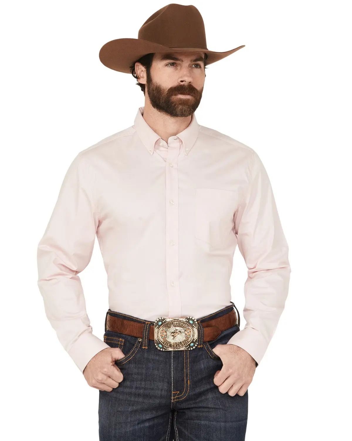 Cody James Men's Men'S Basic Twill Long Sleeve Button-Down Performance - Cjfa23w17-B-Pnk