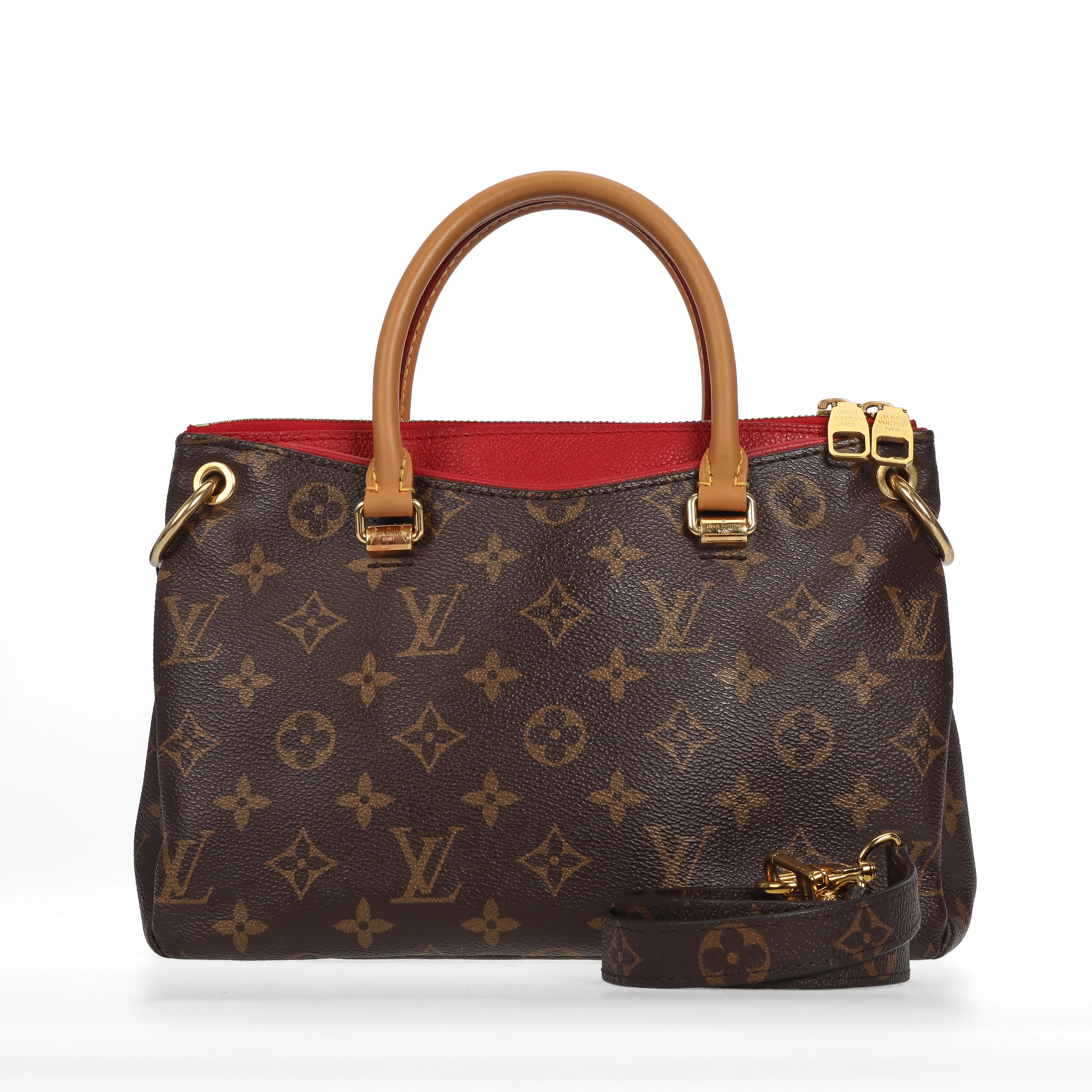 Pre-owned Louis Vuitton Coated Canvas Shoulder Bags Pallas Brown Monogram 58133502