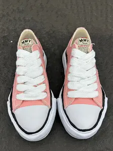 2025 Fashion Maison Mihara Retro Distorted Sole Shoes-All Pink Canvas Edition,Birthday Gift,MMY Canvas Casual Trainer Sneakers with Sculpted Sole Aesthetic, Footwear