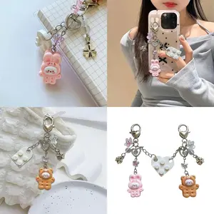 Keychain Set For Couples Cute Toy Brick Designs Matching Keychains Jewelry