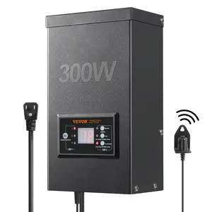 VEVOR 300W Low Voltage Landscape Transformer with Timer and Photocell Sensor,  Waterproof Landscape Lighting Transformer, 120V AC to 12V/14V AC for Outdoor, Spotlight, Pathway Light, Pool light, ETL