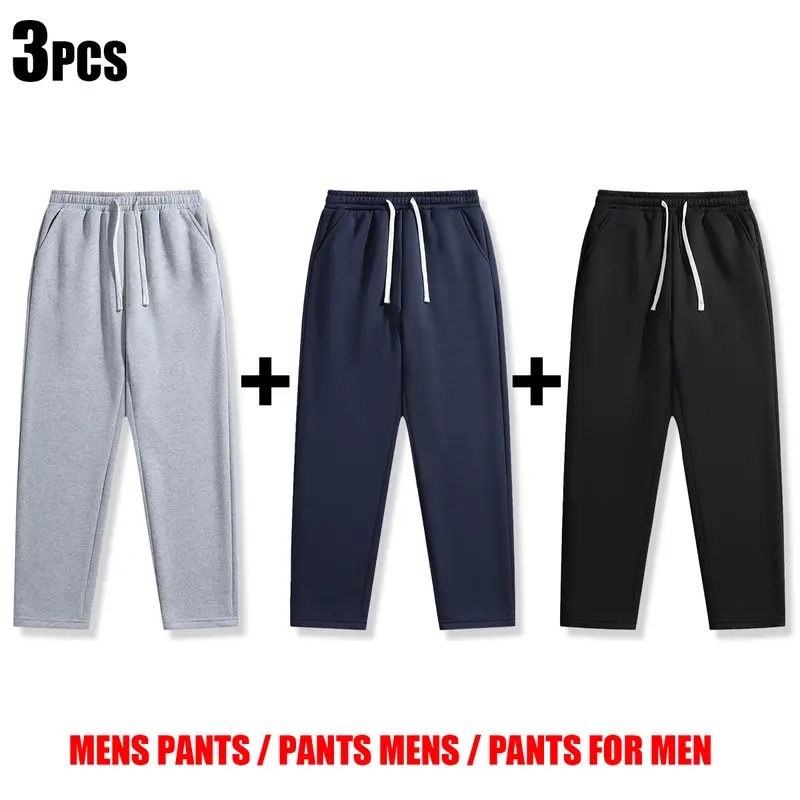 Men's Drawstring Casual Pants Set of 3 Polyester Back Pocket Details Versatile Menswear Street Style Essentials for Everyday Life december  outfits Military Camouflage Training Set