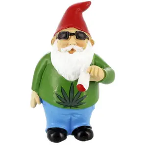 Mini Gnomes - Smoking Gnome, 3.5in Tall - Naughty Garden Gnomes for Fairy Garden, Planters or Indoor, Outdoor Funny Mini Gnomes Decoration