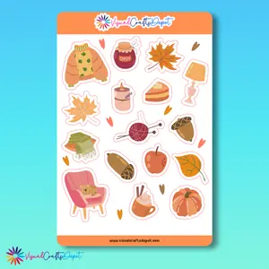 Cozy Fall Kiss cut Sticker sheet