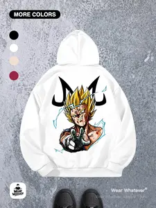 Goku Anime Loose Fit Hooded Pullover, Casual Breathable Sweatshirt, Streetwear for Daily Wear and Outdoor Activities