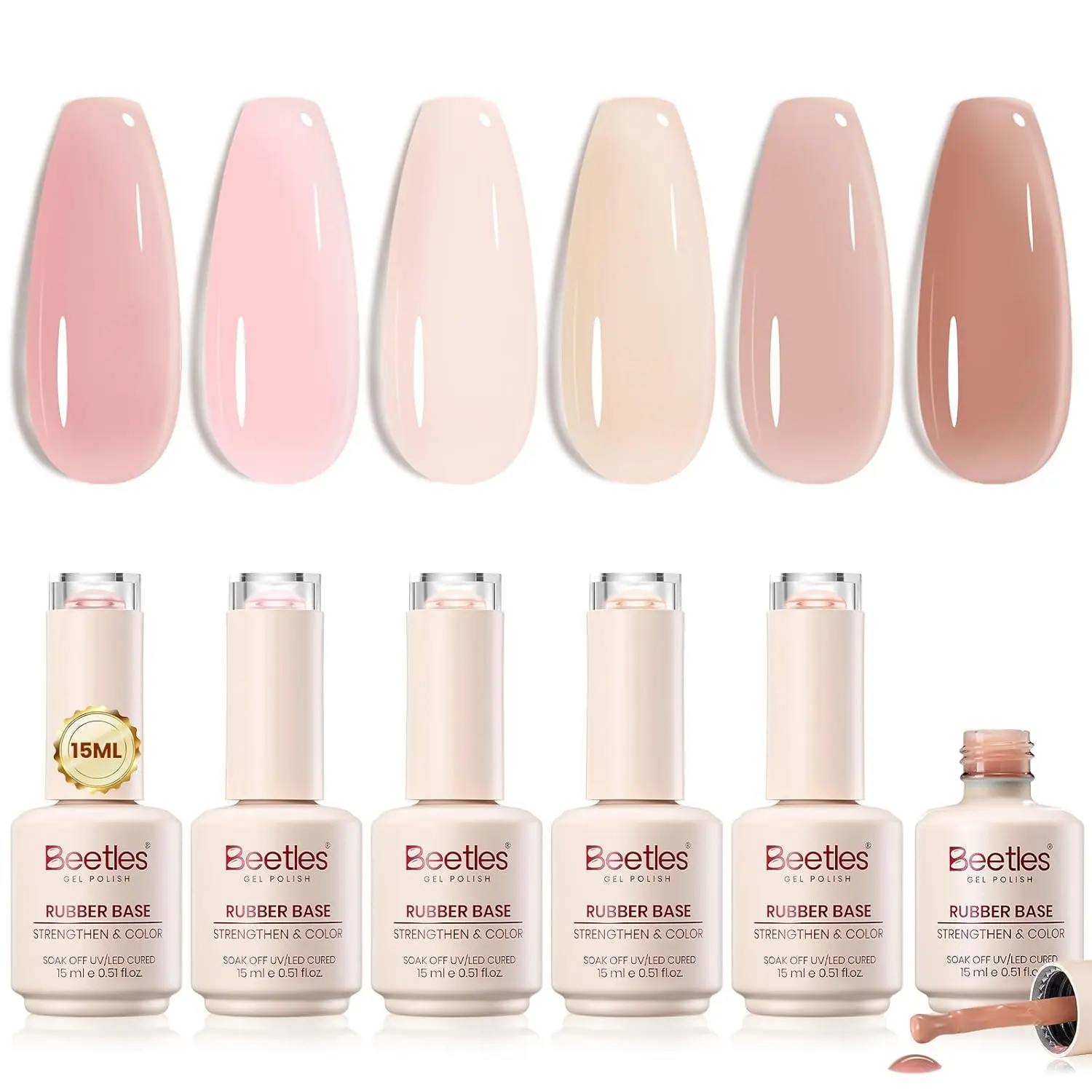 Beetles Rubber Base Gel Nail Polish Set – Strengthen & Builder Base Coat for Natural Nails,Soak Off UV LED, Long Lasting Flexible Base Mother's Day Gifts for Mom Beetles Rubber Base Gel Nail Polish Set – Strengthen & Builder Base Coat for Natural Nails,Soak Off UV LED, Long Lasting Flexible Base Mother's Day Gifts for Mom