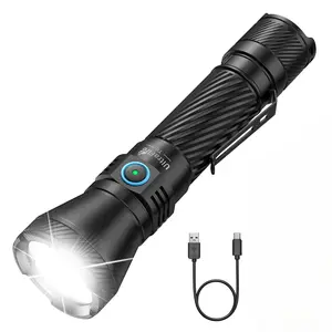 UltraFire T6 Tactical Police Flashlight, 1800 Lumens LED, 1804ft Beam, IPX-8 Waterproof & Drop-Resistant, Includes Red, Green, Blue Filters, 4 Modes, Fast Charging, Designed for Law Enforcement, Perfect for Emergencies