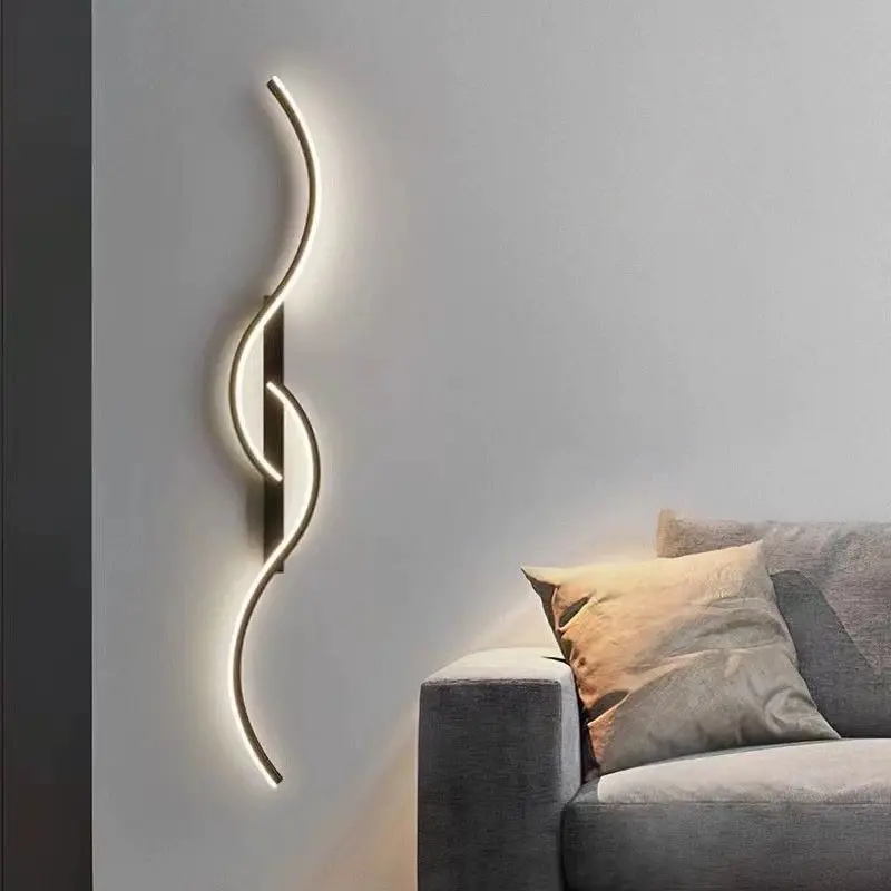S-shaped Wall Lamp, Hardwired, Warm Light, Cozy Lighting, No Remote Control, Requires Assembly, For Living Rooms, Hallways, Bedrooms, Bedside Tables, and Entryways, Home Lighting, Minimalist Modern Mood Lighting Indoor Wall Lamp