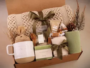 NEW Sending Healing Vibes Gift Box For Women, Succulent, Socks, Candle, Get Well Gift For Her, Thinking Of You Gift, Gift Basket With Blanket