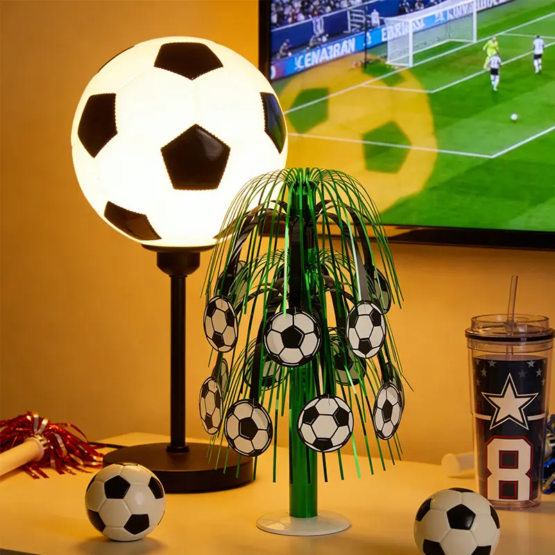 Black & White Football Waterfall Centerpiece Decoration – Football Party Decor, Christmas Decor, Table Centerpiece, Football Fan Gift, Baby Birthday Party, Dining Table Bouquet & Home Decor