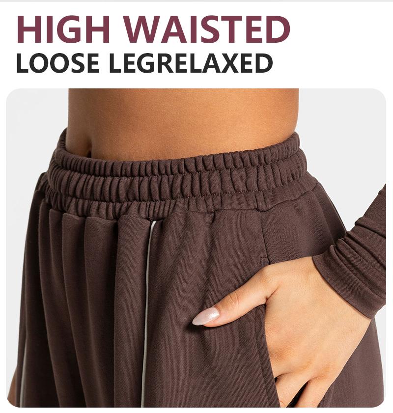 Womens Workout Straight Yoga Pants for Girls High Waist Wide Leg Sweatpants with Pockets Fashion Stretch Lounge Comfy Joggers Gym Pants