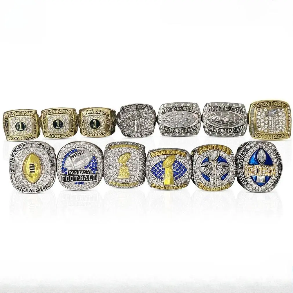 2011-2023 Fantasy Football 13 championship rings  fashion  metal  large ring jewelry for man