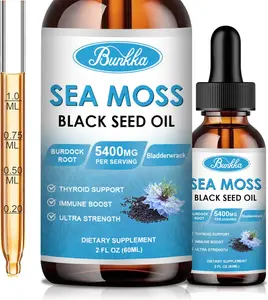 (exp.May.)Giveaway link use only: Sea Moss with Black Oil Liquid Drops-Organic Irish Sea Moss, Burdock Root and Bladderwrack Supplement, Vegan, Gluten Free, Non GMO, 2 Fl Oz