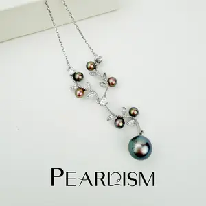 【Live】PEARLISM Trendy Everyday Edison & AK Pearl Pendant | 8.5-9.5/3.5-4.5mm Silver CZ Hypoallergenic-AFEN011