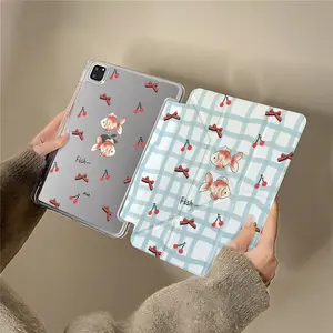 Vintage Goldfish Tablet Case Full Coverage Anti-Bend Magnetic Stand Compatible with iPad 10.9 Inch/iPad Pro 11 Inch/iPad Air 4/5th Gen/iPad 9th Gen