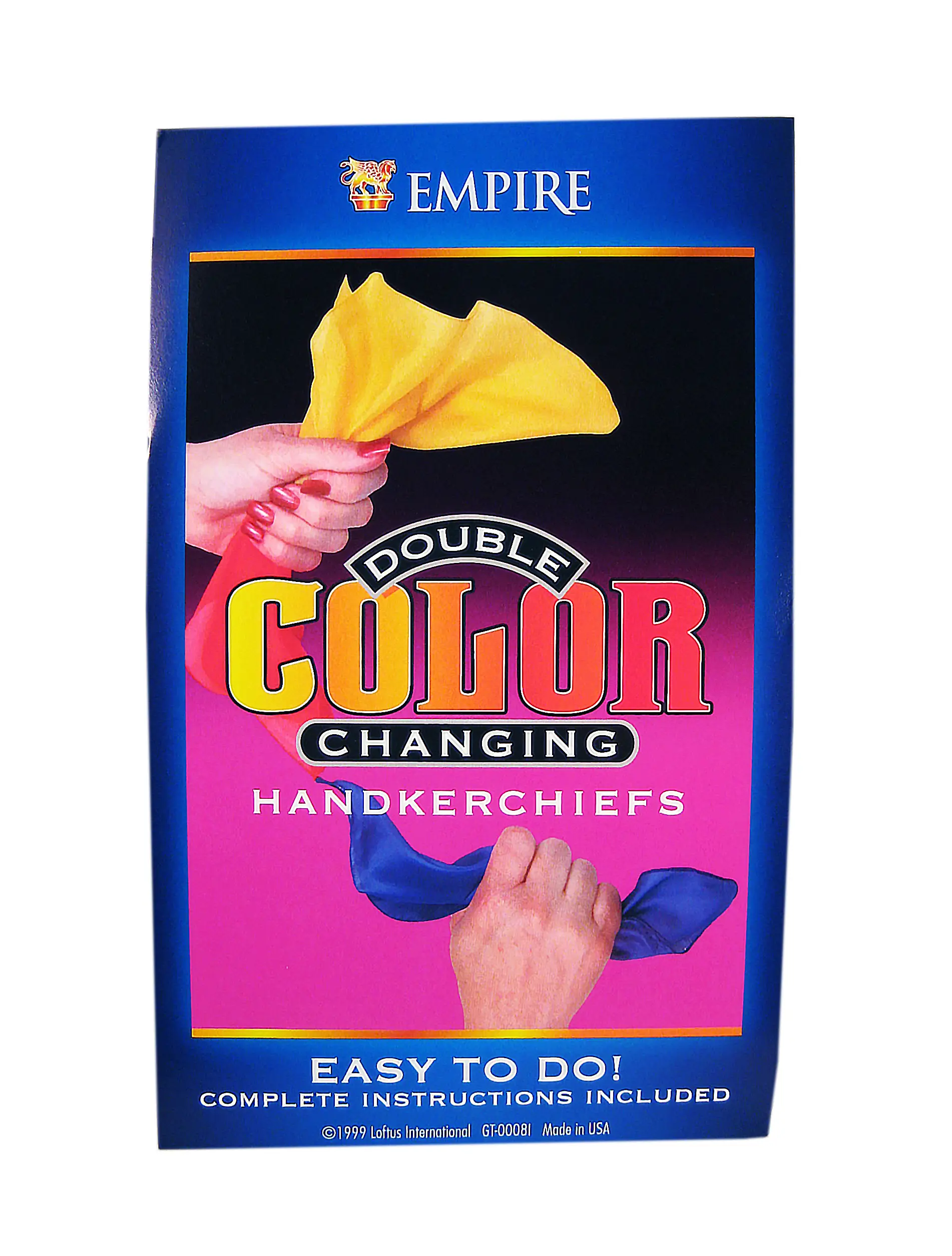 Double Color Changing Handkerchiefs - Red & Blue become Yellow & Green - Unisex