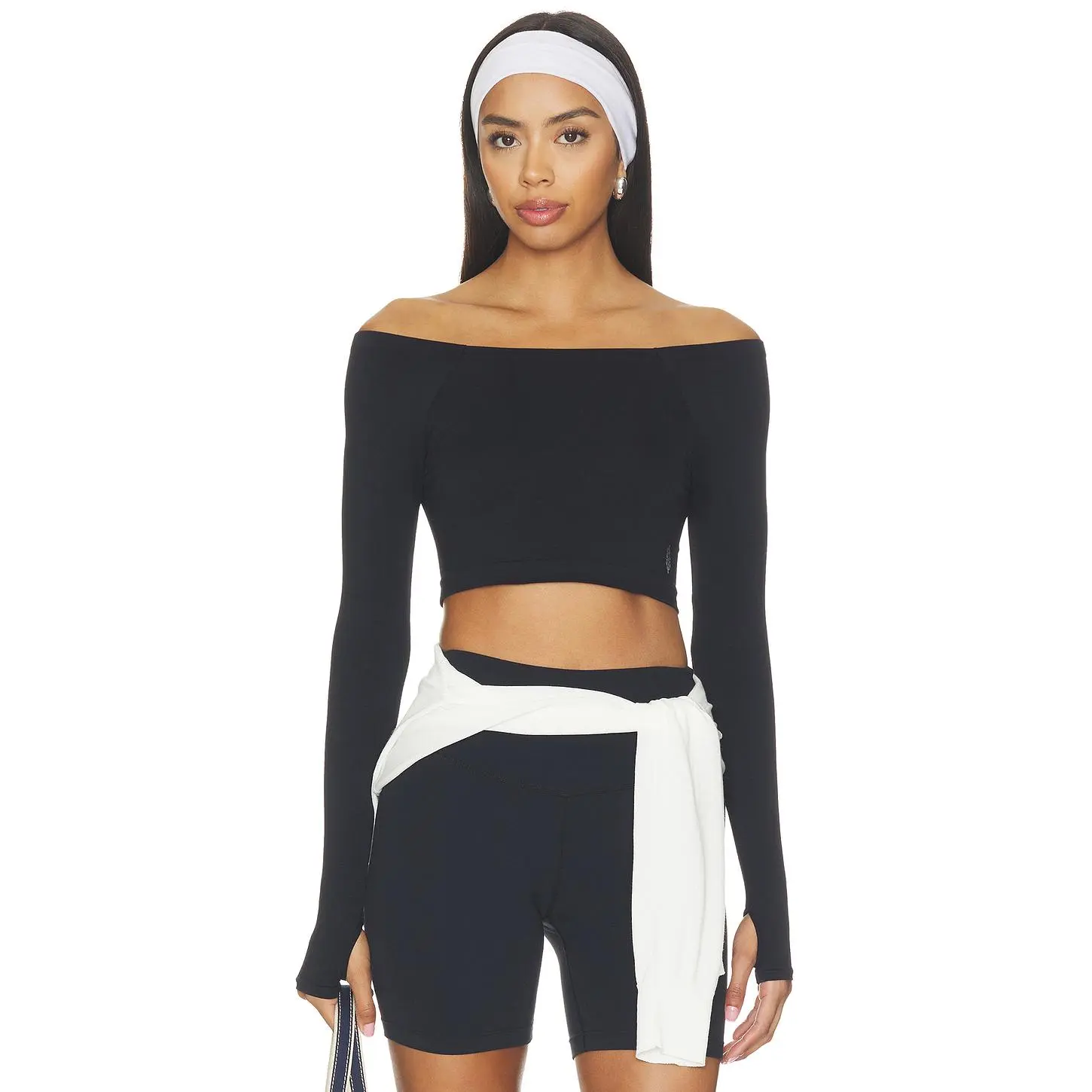 Free People x FP Movement High Plank Ots Layer Top in Black