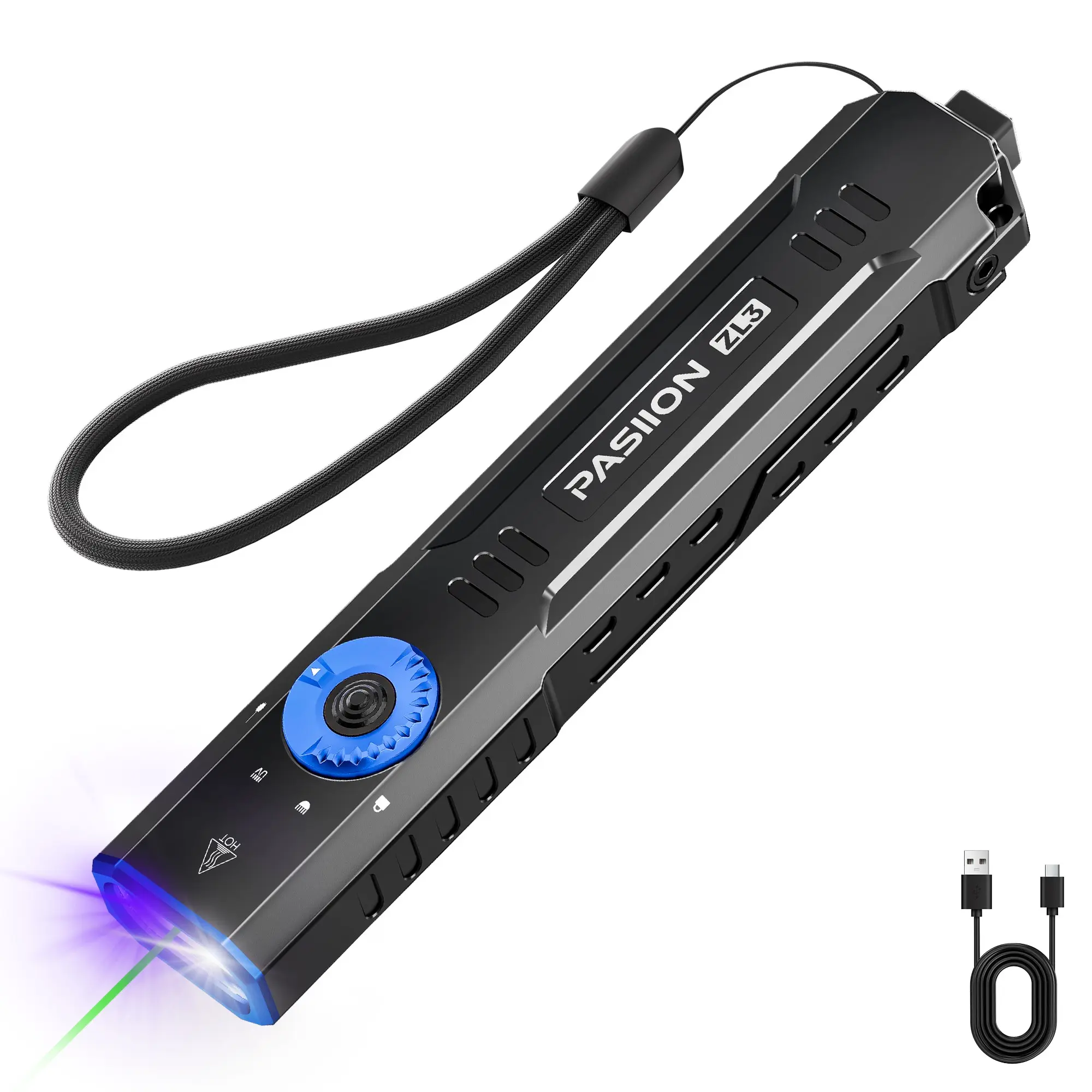1500 Lumen LED Flashlight with Beam & UV Light, 7 Modes, Ipx6 Waterproof,  Cnc Aluminum, Rechargeable, Dual-Clip, Glass Breaker - TikTok Shop