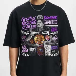 WWE Dominik Mysterio Wrestling Tee – Black Casual Fit