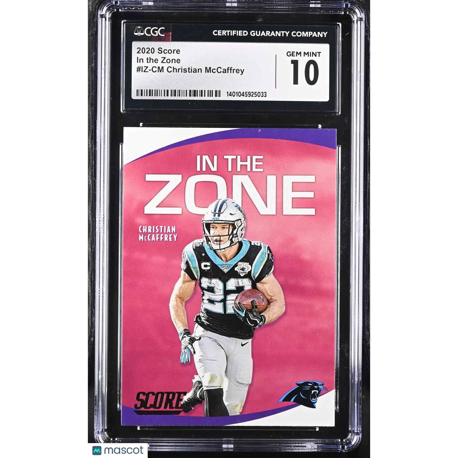 Christian McCaffrey CGC 2020 Score #IZ CM Football 10