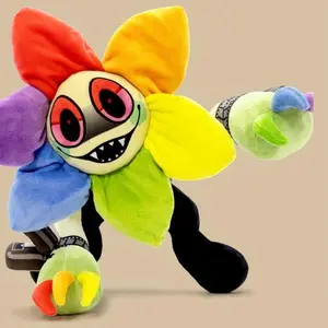 Dandy's World Twisted Dandy Plush Toy, Rainbow Sun Flower Stuffed Doll, Horror Game Character Plushie, Soft PP Cotton Stuffed Animal, Kids Fans Birthday Christmas Gift, Home Decor Collectible Toy