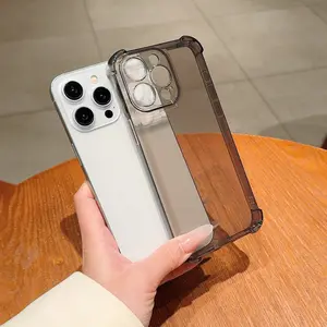Shockproof Transparent Black Case For IPhone 16 15 14 13 12 11 Pro XS Max Silicone Soft TPU Back Cover Shell Bumper Ip16 Promax