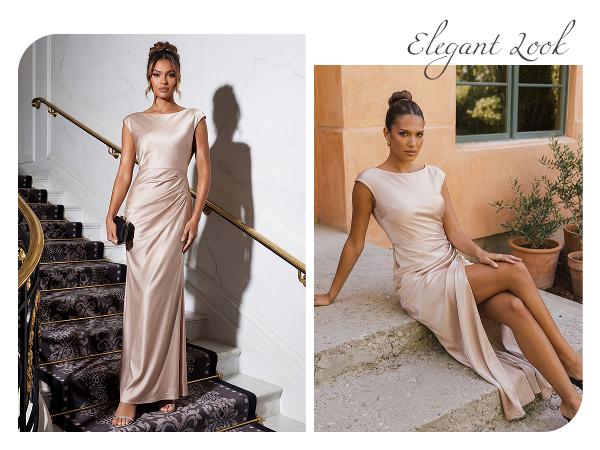 Ever-Pretty 2026 New Trend Silky Satin Bodycon Dress – High Stretch, Moderate Thickness & Breathable – Your Go-To for Prom, Bridal Party & Evening Gala ES02727