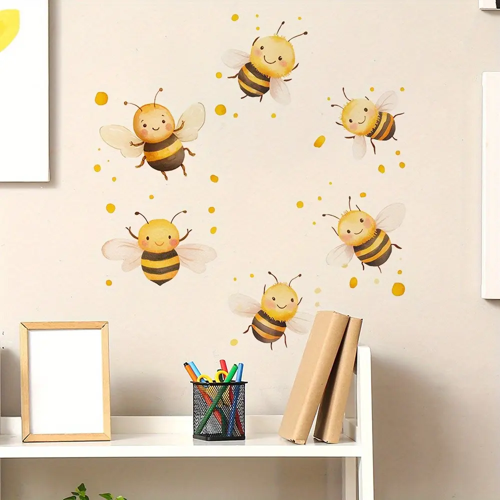 Flying Bees Pattern DIY Wall Stickers, Home Decor Wall Decals for Bathroom Living Room Bedroom Dining Room Study Hallway, Wall Art Stickers Decoration