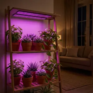 Grow Lights for Seed Starting & Plant Shelves Indoor, Full Spectrum LED Grow Light for Indoor Plants, Auto 3/9/12H Timer & 10-Level Dimming, Plant Lights for Shelves, Seed Starting, Herbs, Succulents in Home, For All Growth Stages