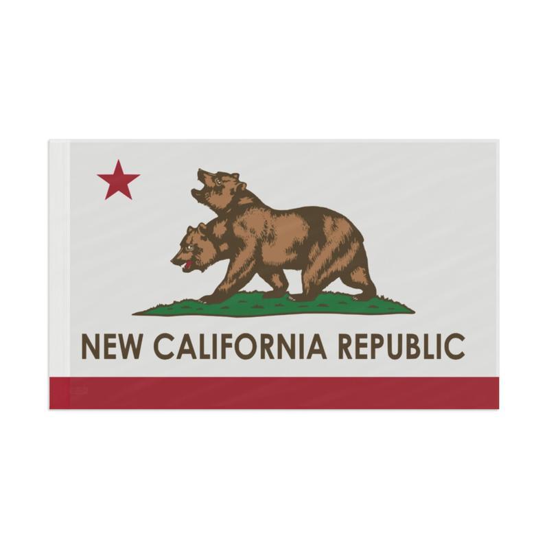 New California Republic Flag Fallout Flag Shelter Series Video Game Flag Two-Headed Bear Flag Home Decor 40x30inch Banner Hand Ornaments Wall Party High Quality
