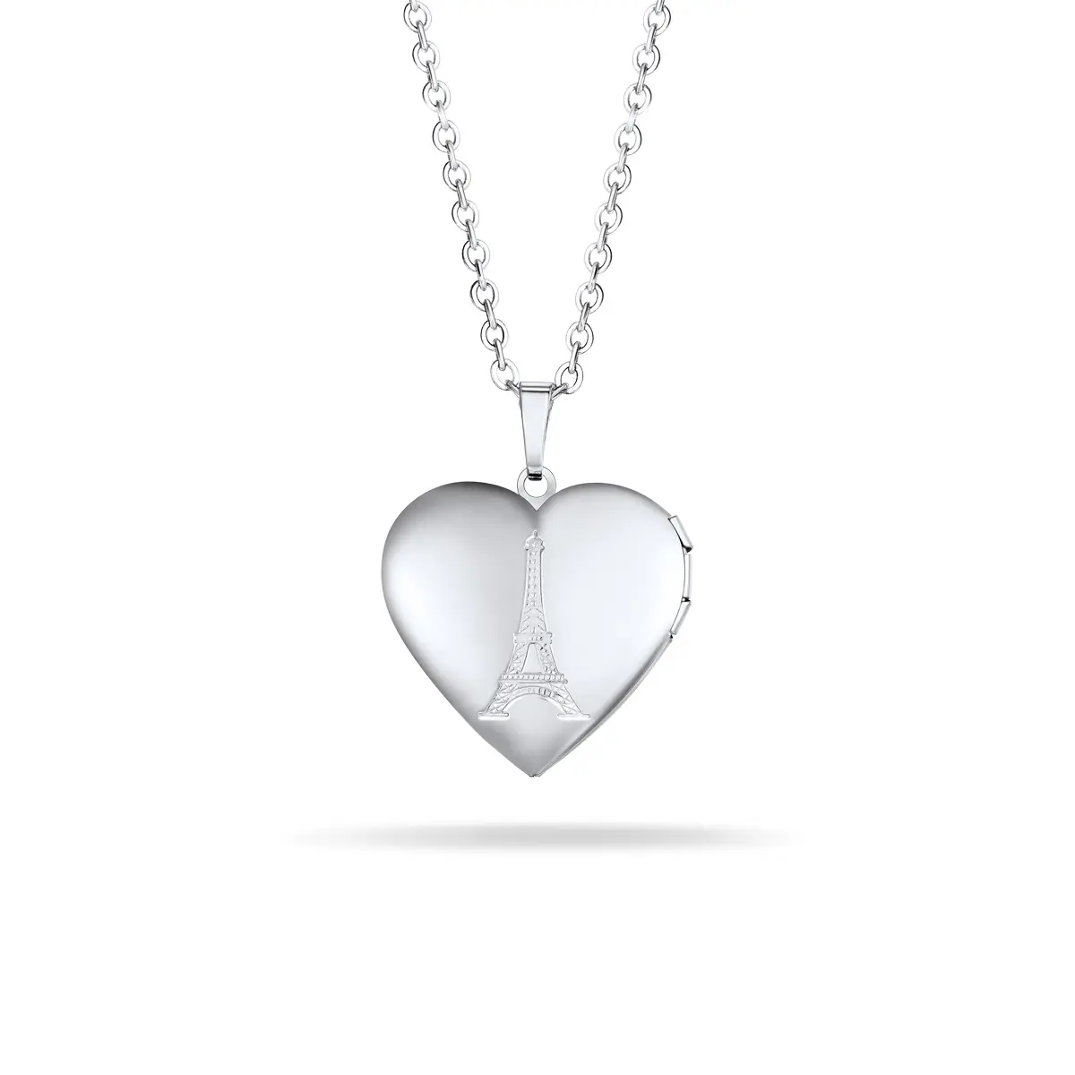 PROSTEEL Eiffel Tower Heart Pendant Necklace Stainless Steel Vintage Photo Locket Necklaces Jewelry Unisex For Men Women with Gift Box