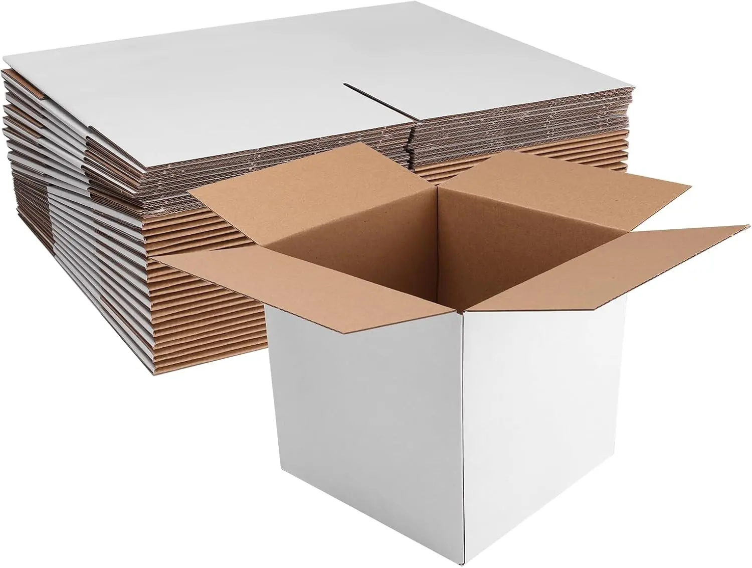 25 Pack Shipping Boxes 8X8X8 White Corrugated Cardboard Mailing Box for Business Packaging Storage Crafts Gifts