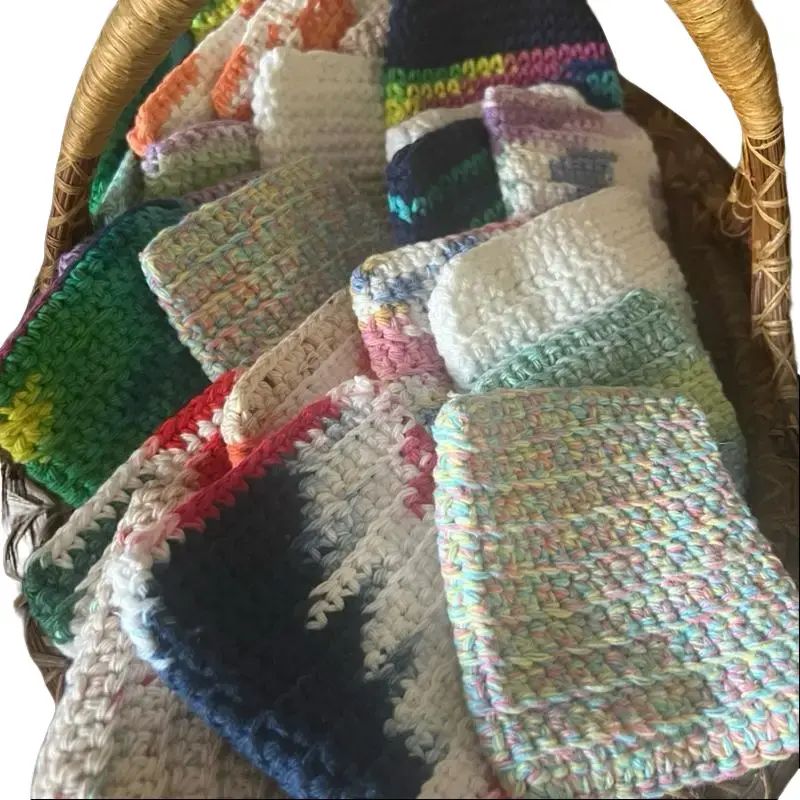 Colorful Crochet Kitchen Sponges for Cleaning and Dishwashing Durable Absorbent Perfect for Everyday Kitchen Use Enhance Your Cleaning Experience