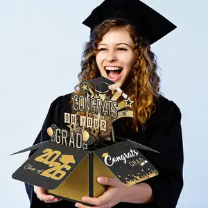 1/2/3 PCS 2026 Graduation Pop Up Card, 3D Happy Graduation Cards, Graduation Gift Cards for Him or Her, Congratulation Greeting Cards for High School College