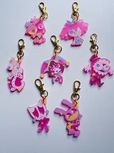 The Amazing Digital Circus, 2 Inch Pink Frosted Acrylic Keychains