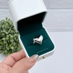 950 Silver LARGE HEART Rings - Elegant Durable Design for Everyday Wear Luxurious Finish Versatile for Various Occasions