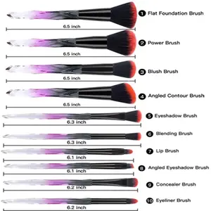 10PCS Makeup Brush Set Powder Foundation Eyeshadow Eyeliner Brushes Starter Kit