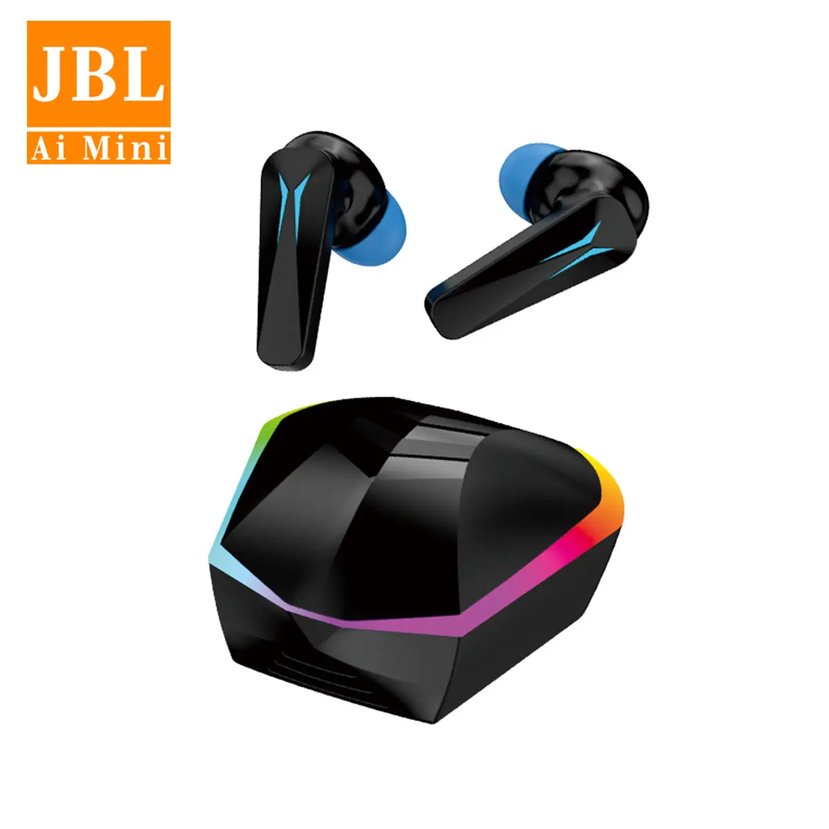JBL-AIMINI Wireless Bluetooth 5.3 Stereo In-Ear Headphones - Electronic Audio Earbuds with ENC Mic Noise Cancelling, LED Display, Deep Bass, IP5 Waterproof, Magnetic Charging for Workout, Bluetooth Call Support, Bluetooth Call In-Ear Headphones
