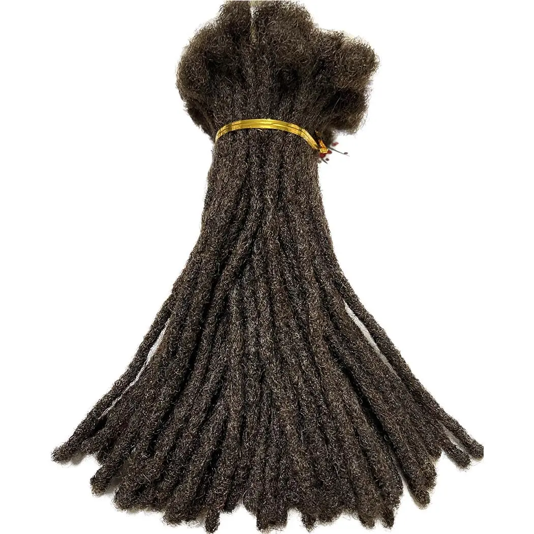 MXIRE  0.6cm Width 100% Human Hair Loc Extensions Handmade air fusion locs| 4C Natural Dreadlock Extensions Bleach & Dye Ready | Permanent Locs for Men/Women (4-12 Inch)