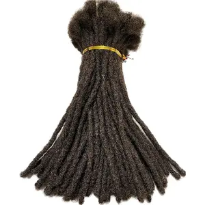 MXIRE  0.6cm Width 100% Human Hair Loc Extensions Handmade air fusion locs| 4C Natural Dreadlock Extensions Bleach & Dye Ready | Permanent Locs for Men/Women (4-12 Inch)